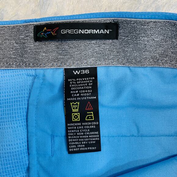 Greg Norman Blue Stripe Golf Shorts Sz 36 - Picture 3 of 7